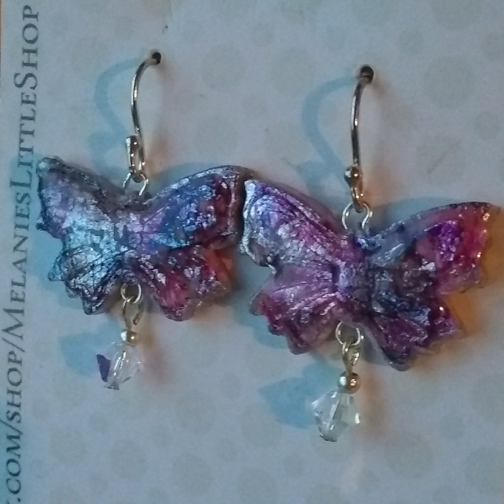 Handcrafted RESIN CLAY butterfly earrings